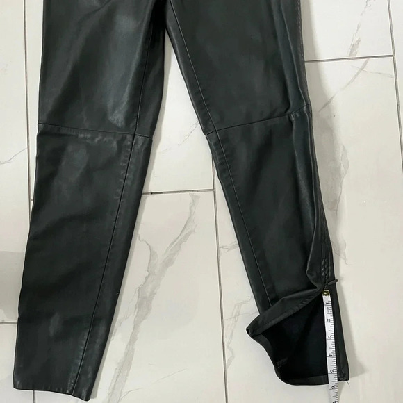 Free People/ Deep forest green/  Vegan leather/ Skinny pants/ Size US 4 - Picture 3 of 9